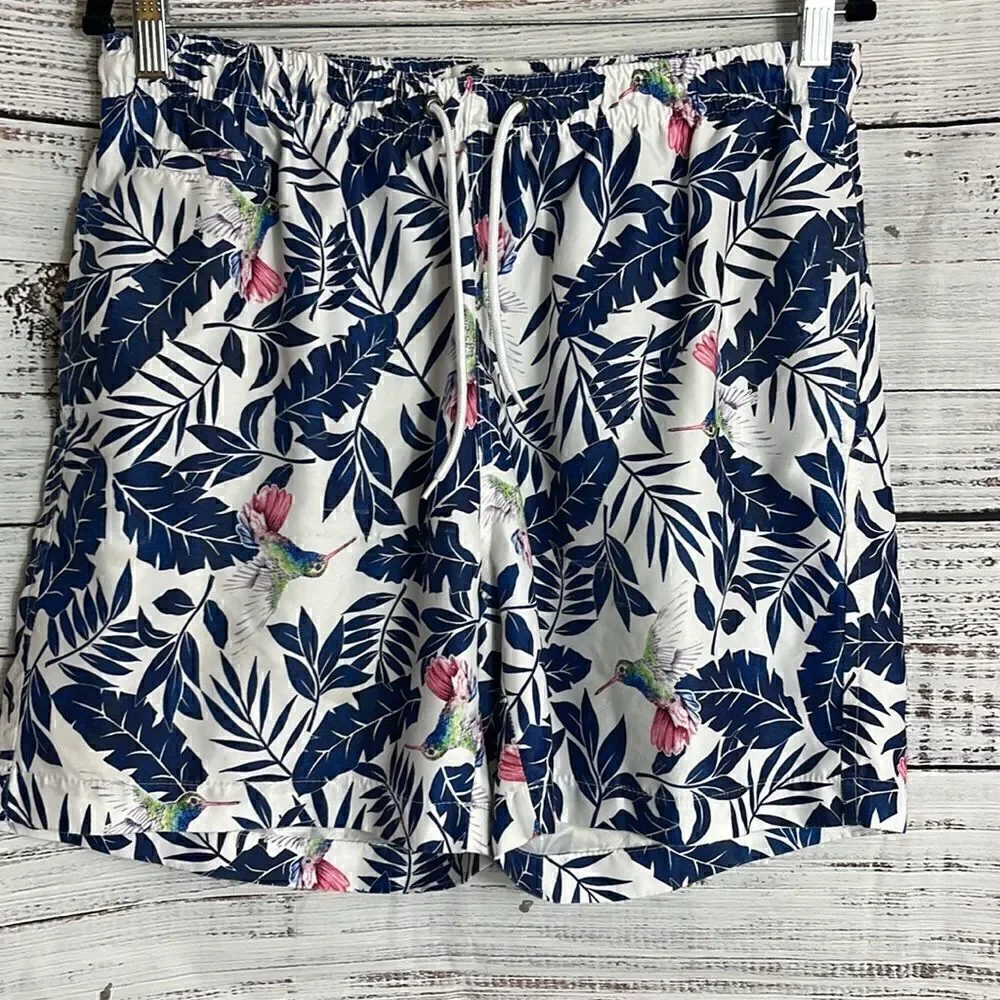 Trunk surf and swim Co mens swim trunk size L drawstring tropical‎